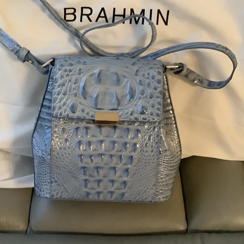 Brahmin Light Blue Margo crossbody purse